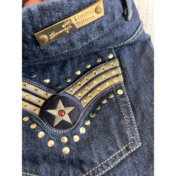 Seven 7 Limited Edition Women's Bling Pockets Air Force Jeans Size 16 Denim *D - Picture 3 of 8